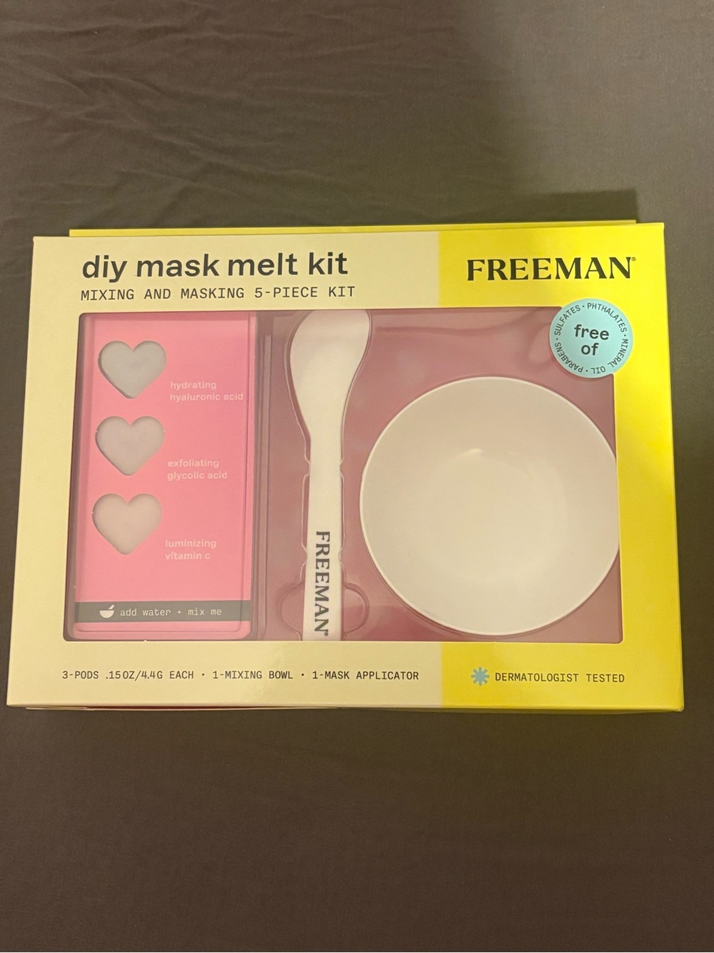 Freeman DIY Mask Melt Kit - Pink Mixing & Masking 5-Piece Set